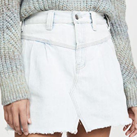 Free People NWT Sidecar Denim Distressed Miniskirt - Picture 5 of 12